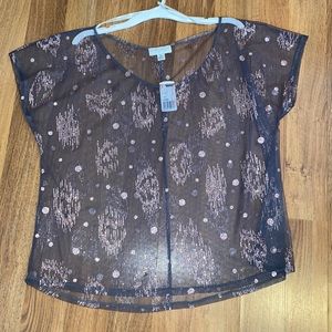 Forever 21 PLUS Sheer Glitter Top